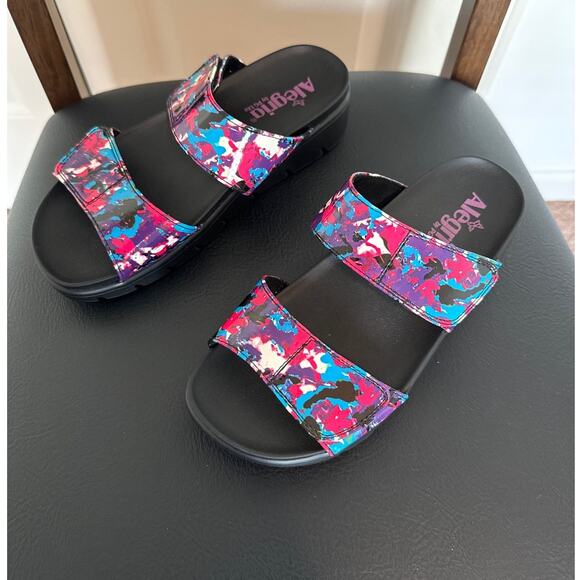 Alegria Rubie Collage Party Sandals EU36 US6–6.5 NWOT Multicolor Comfort Slip-On - Picture 2 of 7